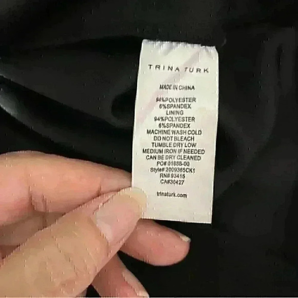 Trina Turk Nalin Studded Sleeve Shift Dress 4 Black Formal Event Minimalist NWT - Picture 10 of 10